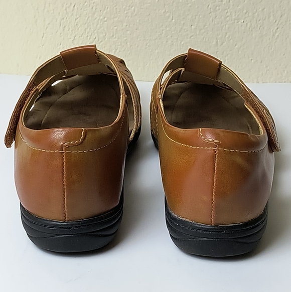 Earth Spirit Brown Flats Fisherman Women's Size 11 Preppy Casual Hoop & Loop - Picture 7 of 9